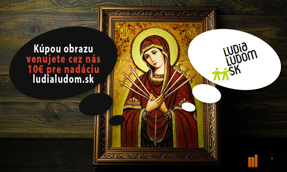Jantárový obraz Sedembolestnej Panny Mária - Patronky Slovenska_LudiaLudomObr2.1_joi.sk