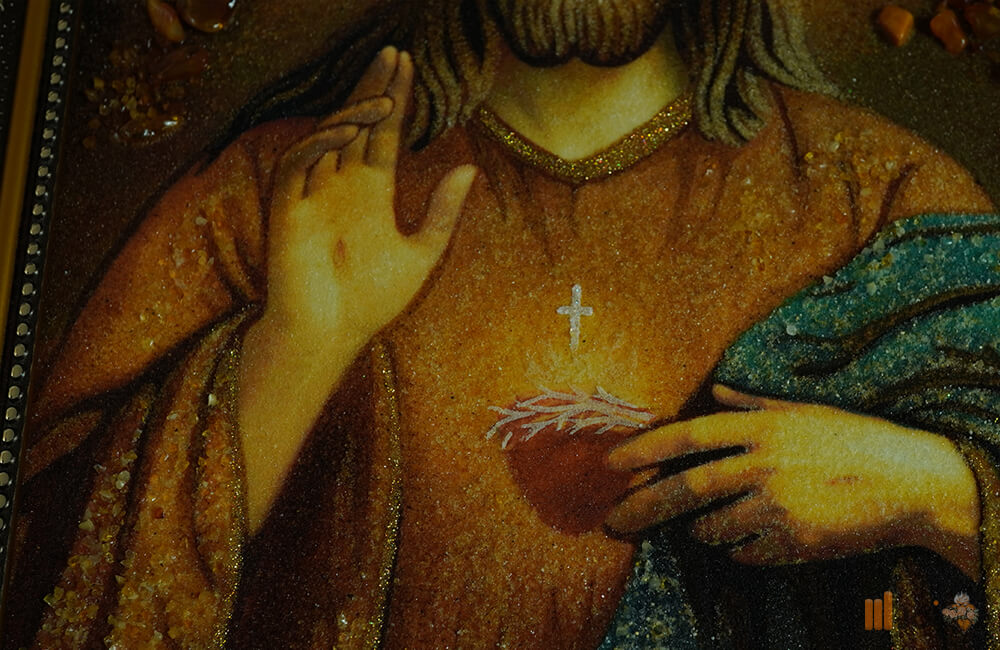 Bernsteinbild – Segnender Jesus (2)