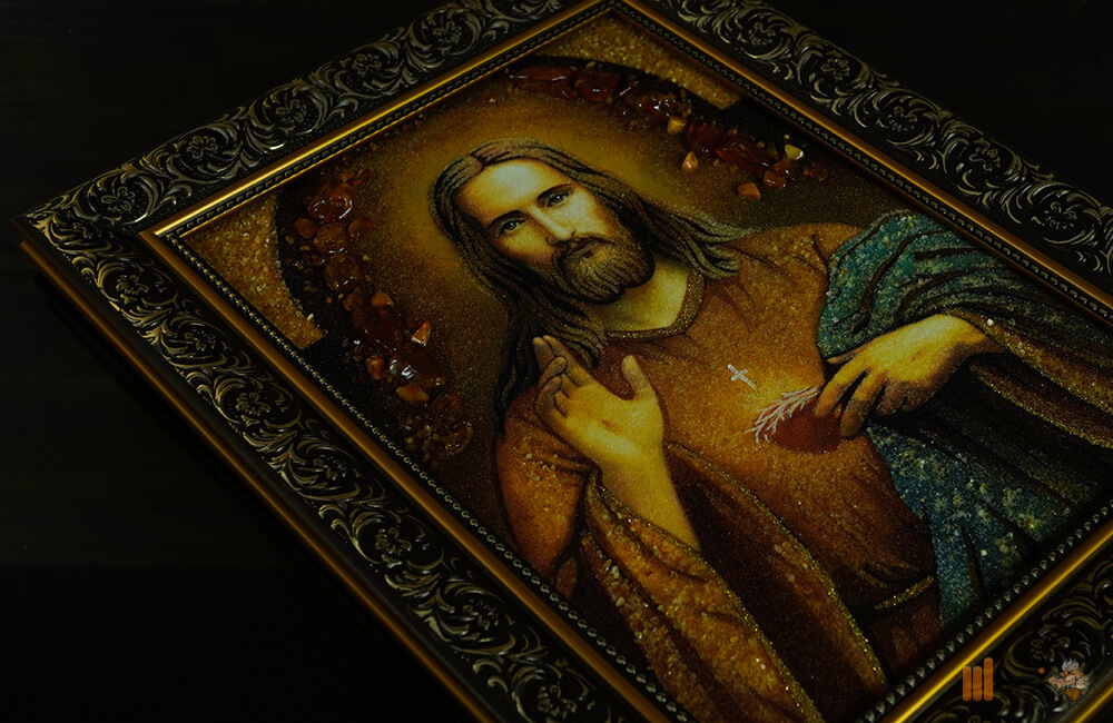 Bernsteinbild – Segnender Jesus (3)