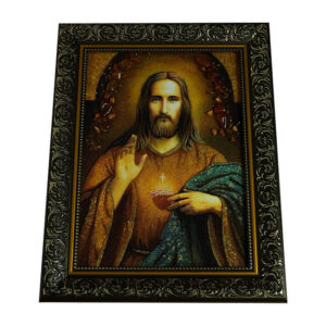 Bernsteinbild – Segnender Jesus