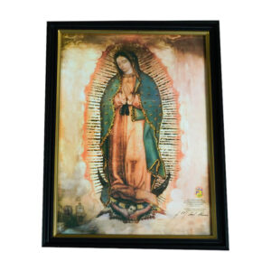 Digitaler gold kopie vom Original vo de Guadalupe-muttergottes – (A4) schwarzer rahmen