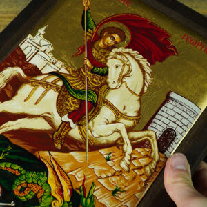 Goldene Ikone „Heiliger Georg“ – Handarbeit - Image 6