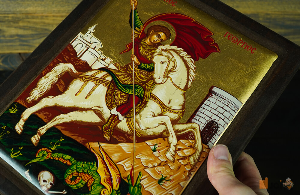 Goldene Ikone „Heiliger Georg“ – Handarbeit (6)