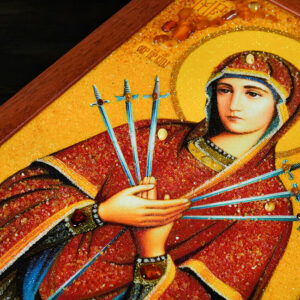 Bernstei-Bild – Siebebschmerzigi Muettergottes im rote Rahme - Image 6