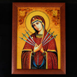 Bernstei-Bild – Siebebschmerzigi Muettergottes im rote Rahme - Image 5