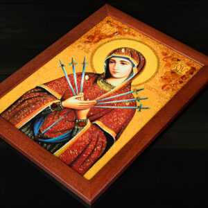 Bernstei-Bild – Siebebschmerzigi Muettergottes im rote Rahme - Image 4