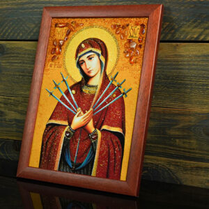 Bernstei-Bild – Siebebschmerzigi Muettergottes im rote Rahme - Image 3